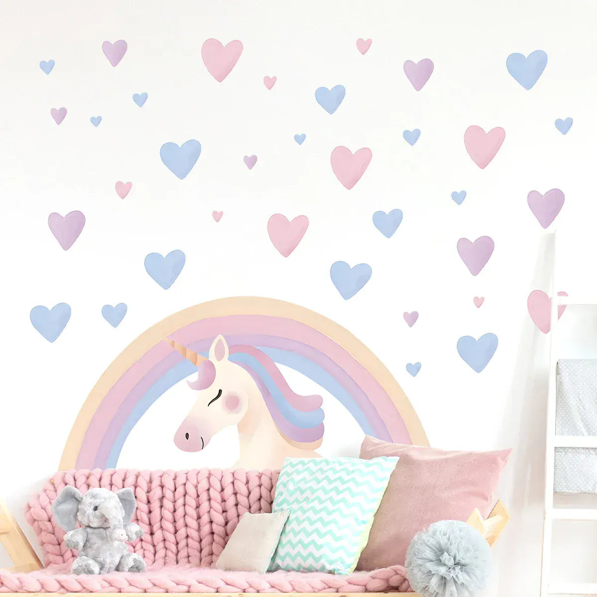 Stickers Muraux Licorne Arc-en-Ciel Aquarelle