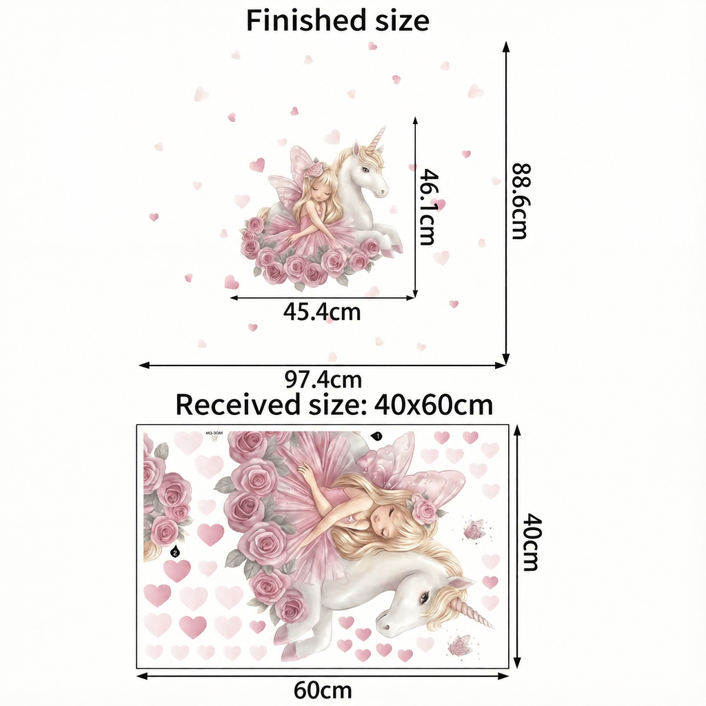 Magical Unicorn Wall Stickers - dimensions