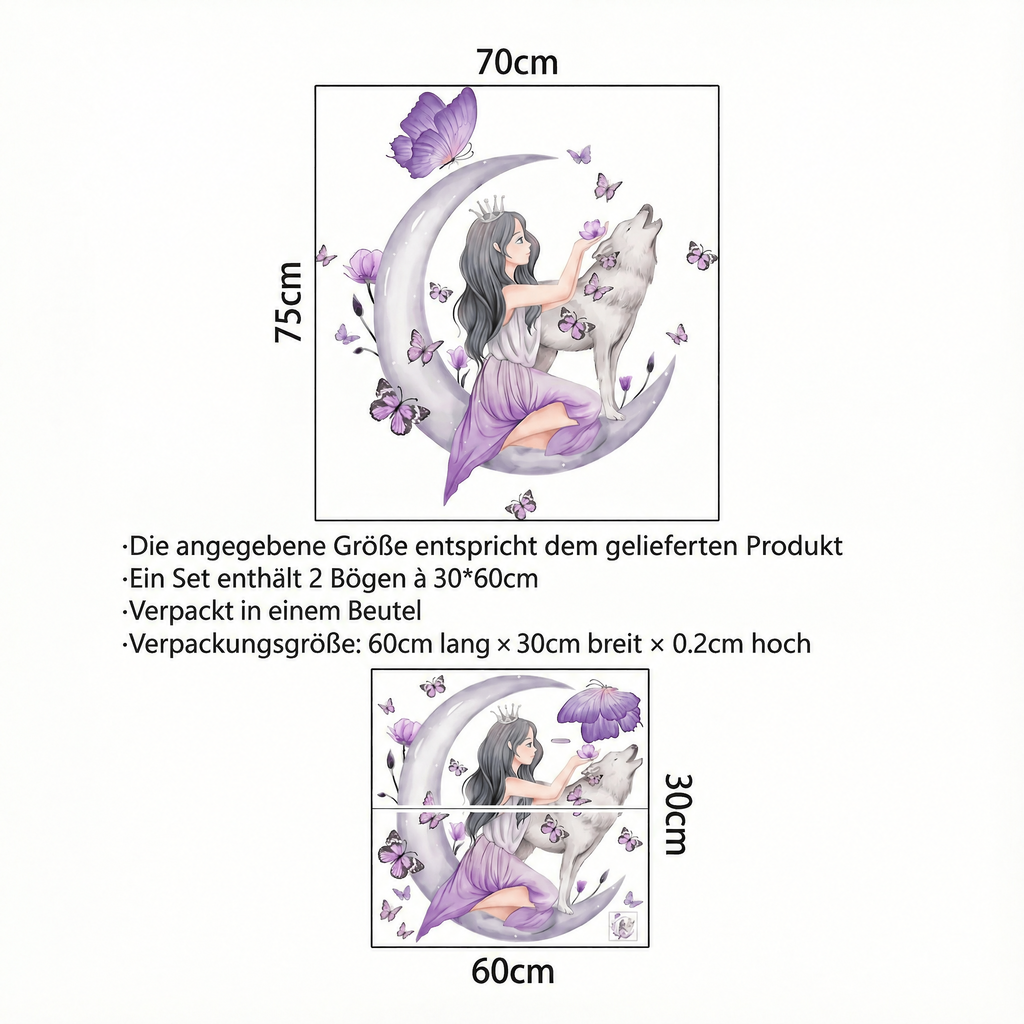 Wandtattoo Mond fürs Jugendzimmer - Maße
