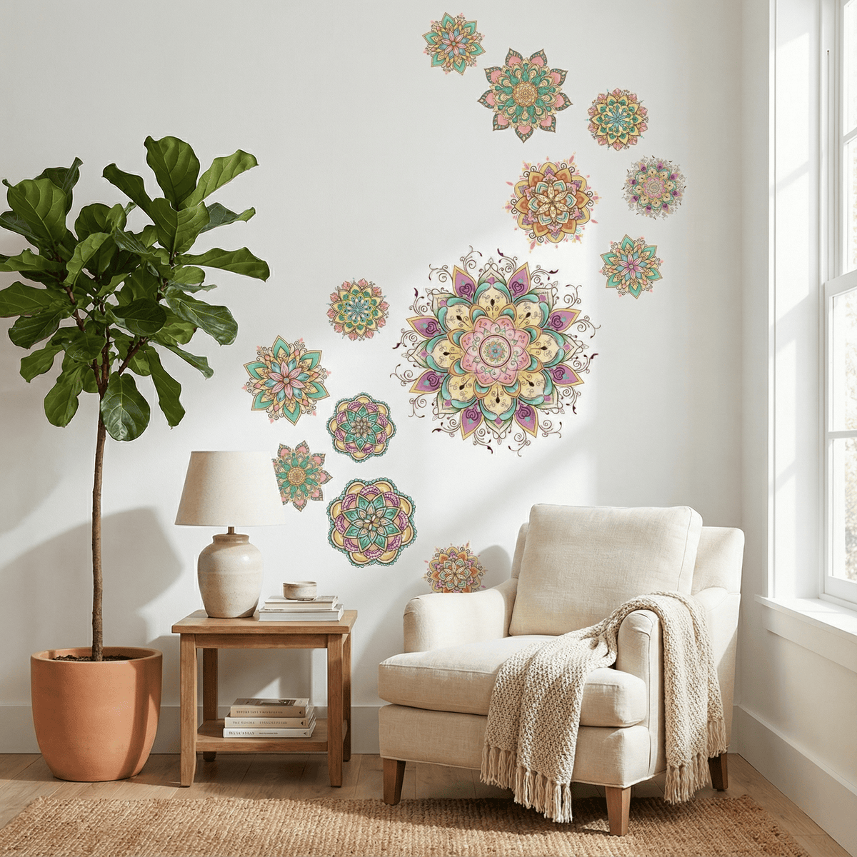 Stickers Muraux Mandala Muticolore