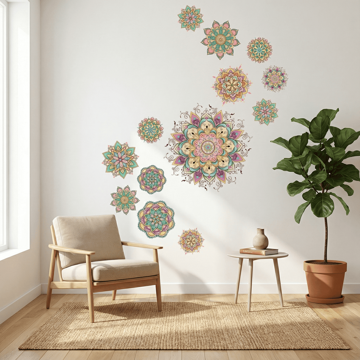 Stickers Muraux Mandala Muticolore