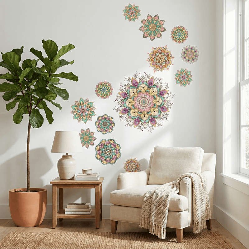 Stickers Muraux Mandala Muticolore