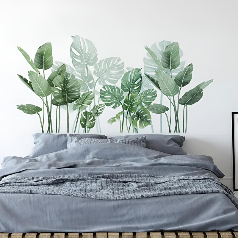 Stickers Muraux Monstera Aquarelle Vert Sauge Déco