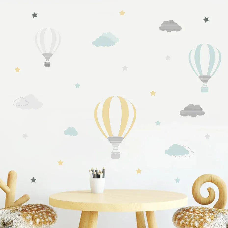 Stickers Muraux Montgolfières et Nuages