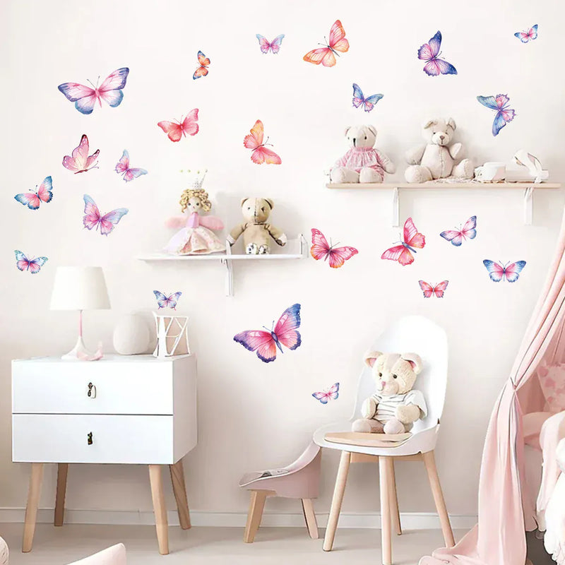 Stickers Muraux Papillons Aquarelle