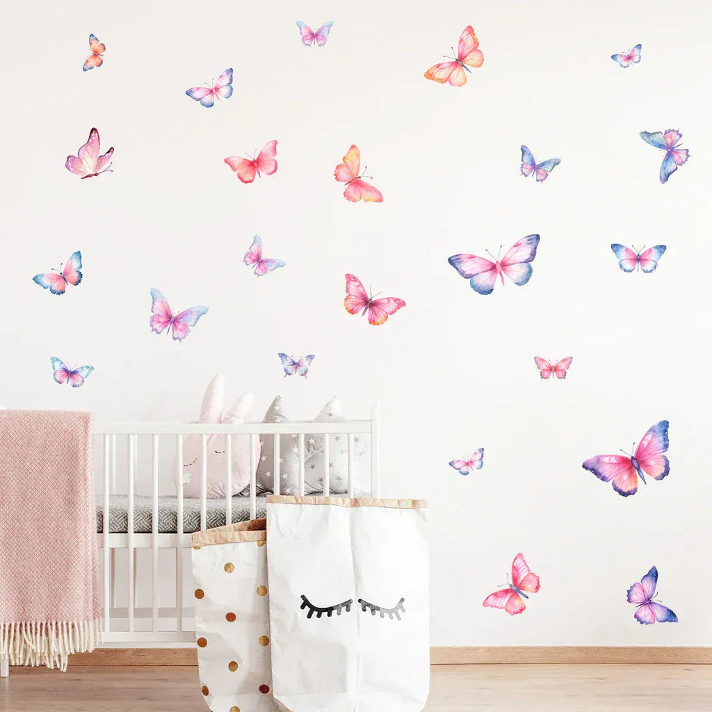 Stickers Muraux Papillons Aquarelle