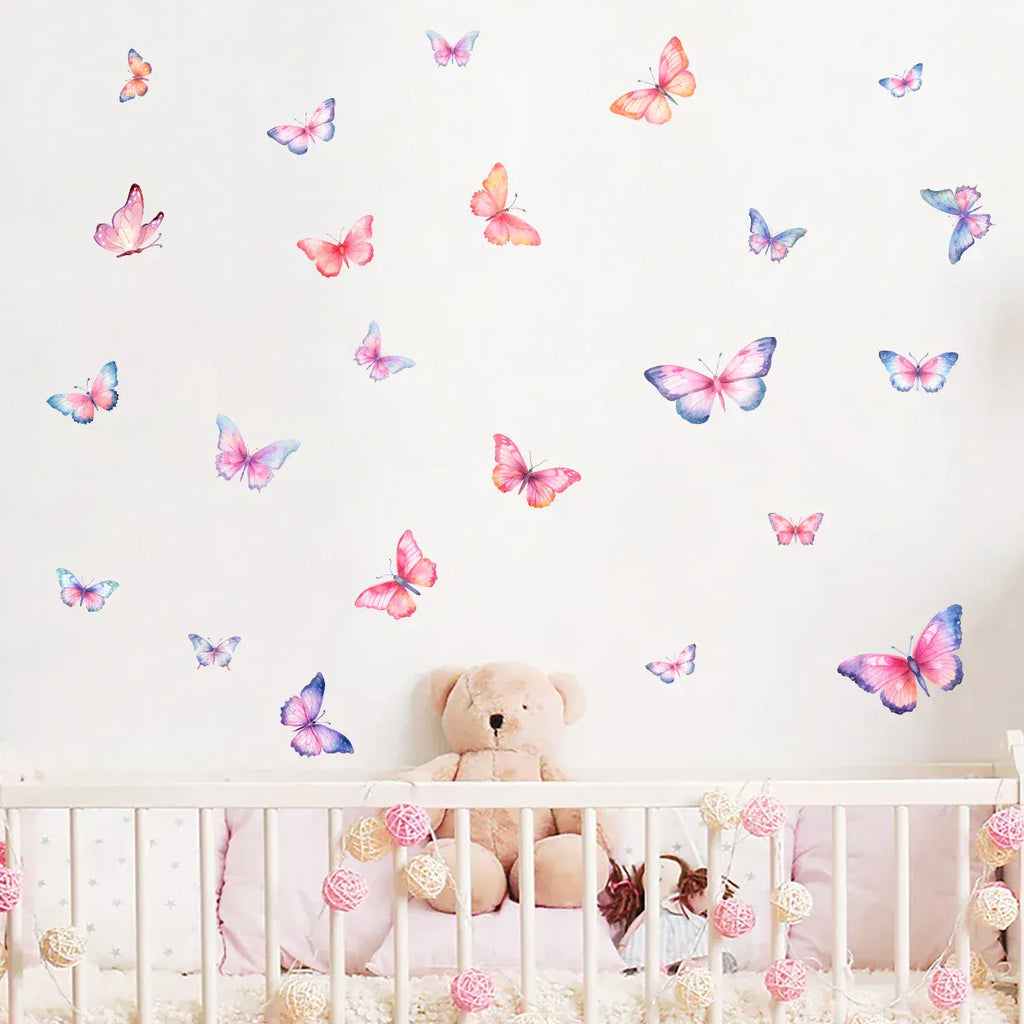Stickers Muraux Papillons Aquarelle