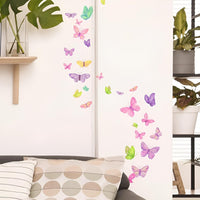 Stickers Muraux Papillons Multicolores Aquarelle Déco