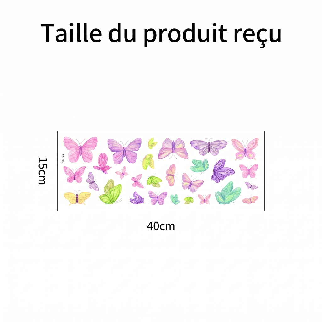 Stickers Muraux Papillons Multicolores Aquarelle Déco