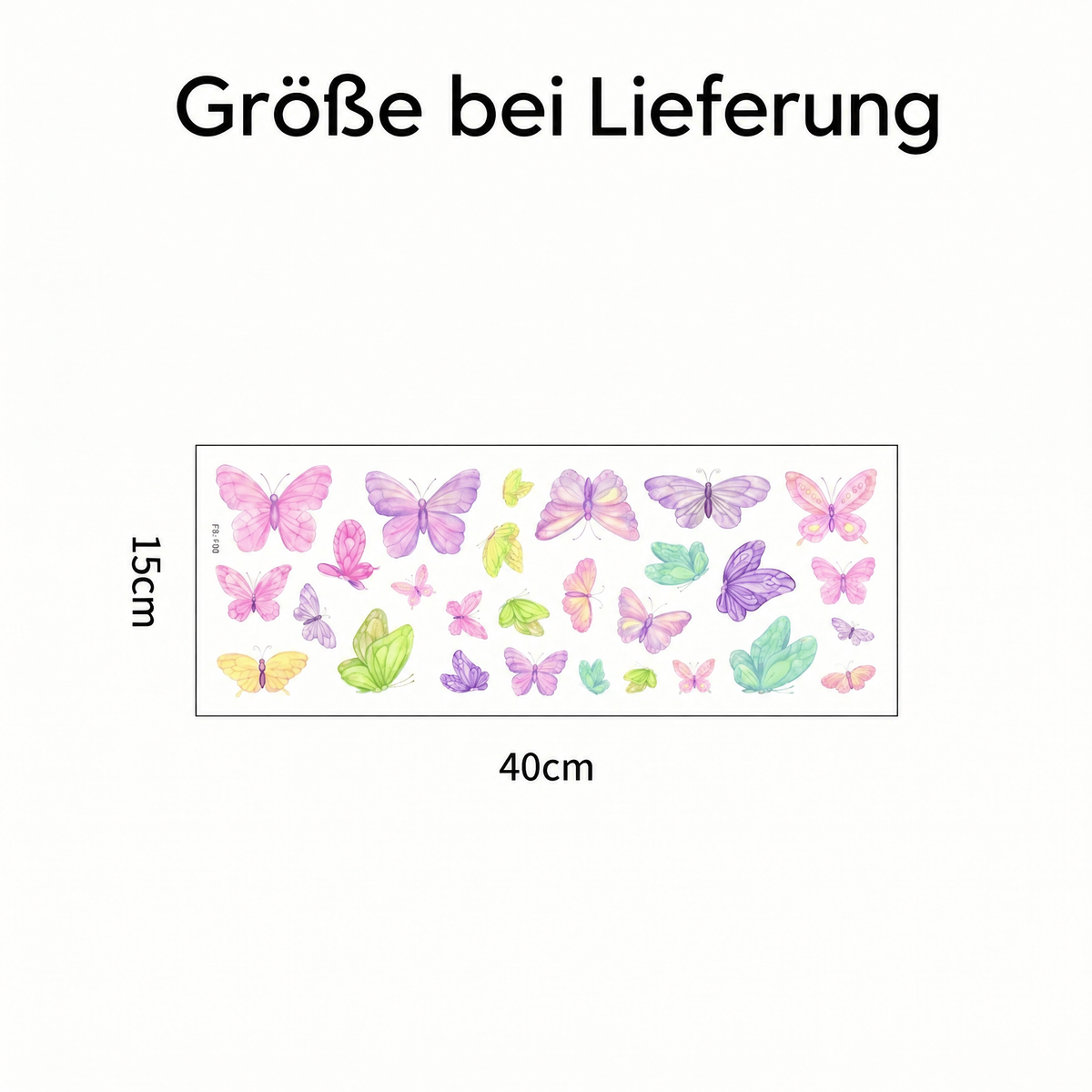 Wandtattoo Bunte Aquarell-Schmetterlinge - Maße