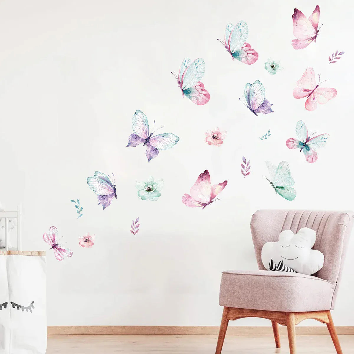 Stickers Muraux Papillons Pastel