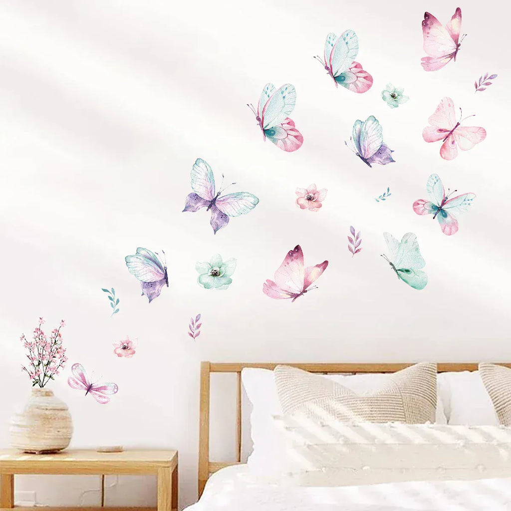 Stickers Muraux Papillons Pastel