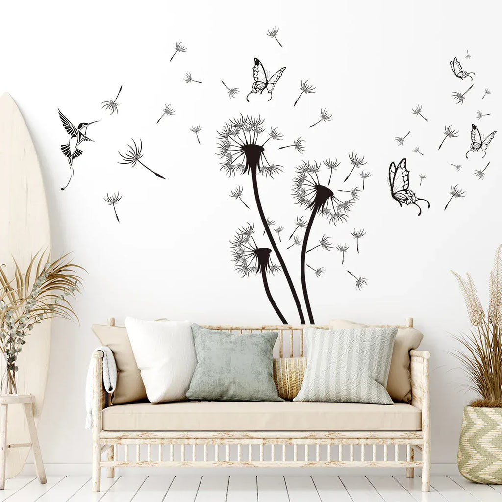 Stickers Muraux Papillons Pissenlits