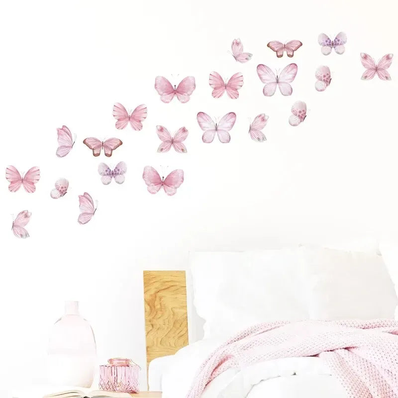 Stickers Muraux Papillons Roses
