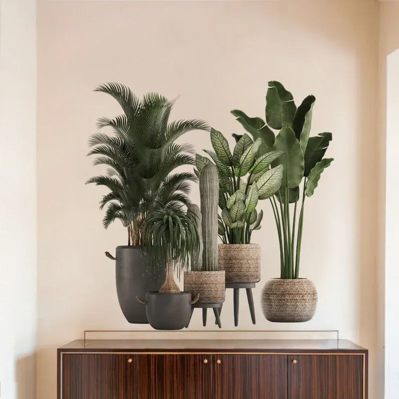 Stickers Muraux Plante Verte Tropical en Pot