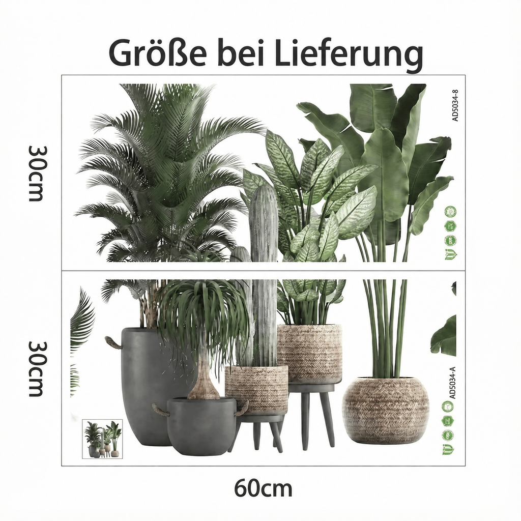 Wandtattoo Tropische Topfpflanze - Maße