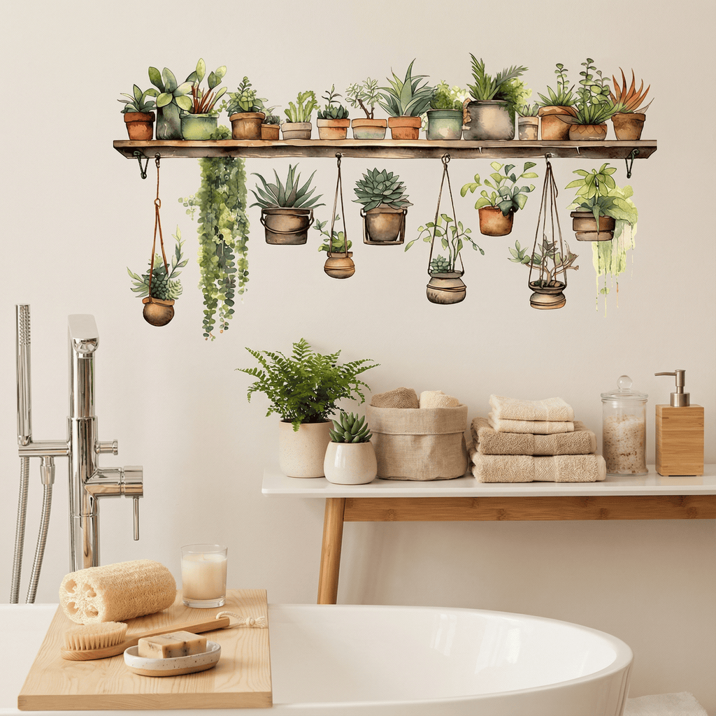 Stickers Muraux Plantes en Pot Suspendus