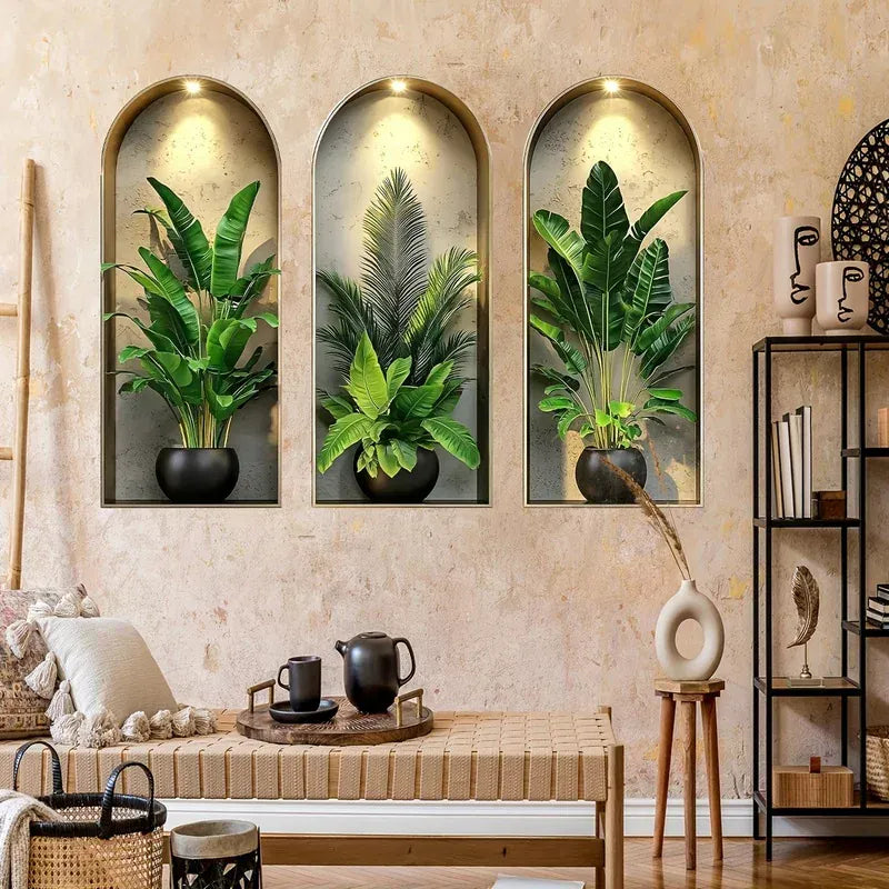 Stickers Muraux Plantes Vertes 3D