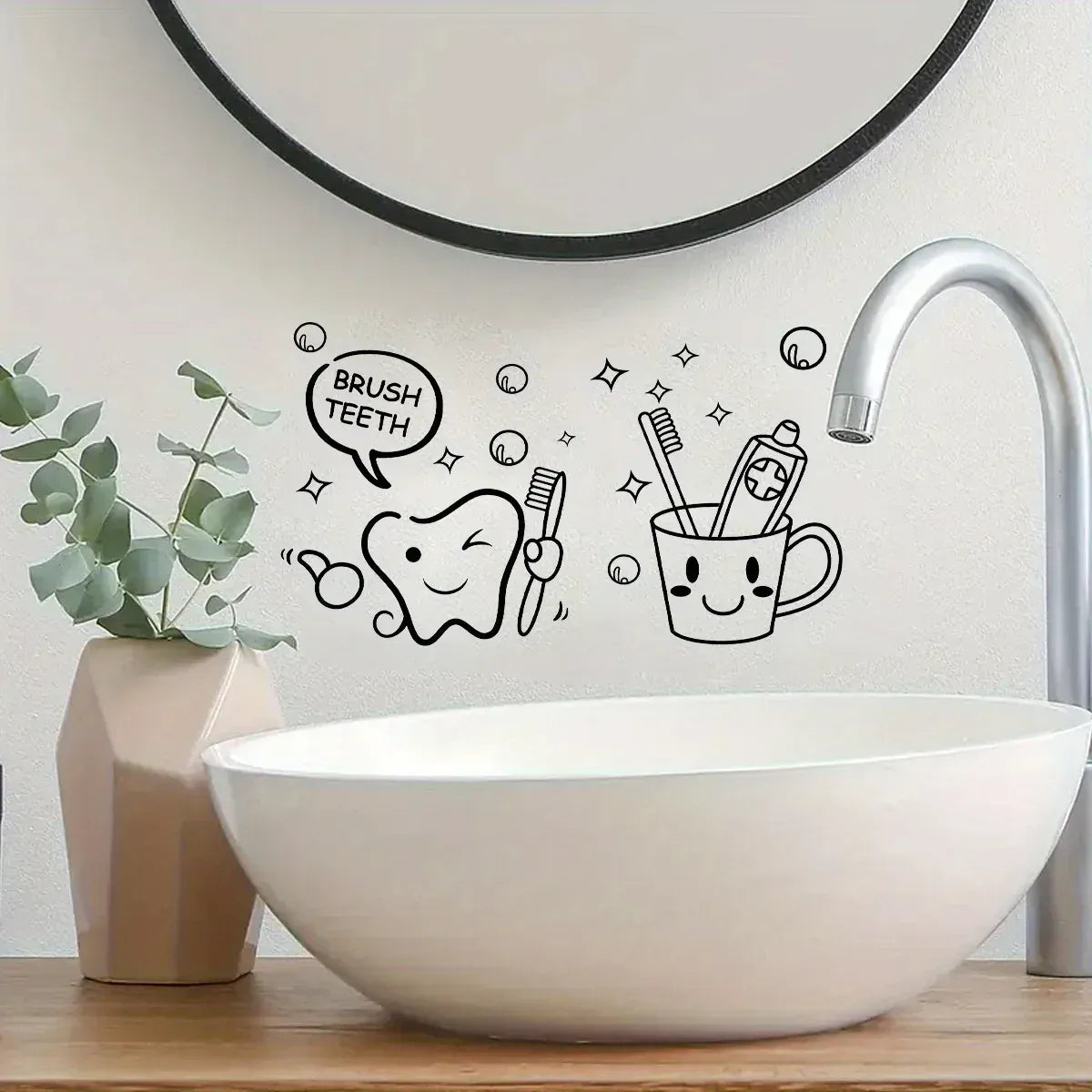 Stickers Muraux Salle de Bain Hygiène Dentaire