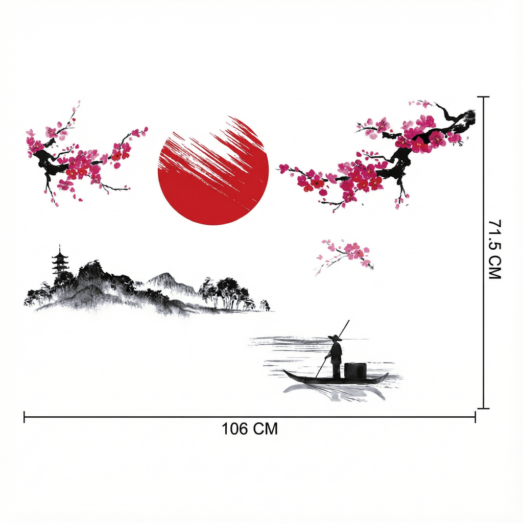 Stickers Muraux Style Japonais Cerisier Sakura