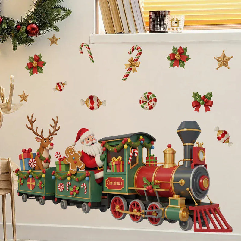 Stickers Muraux Train Père Noël
