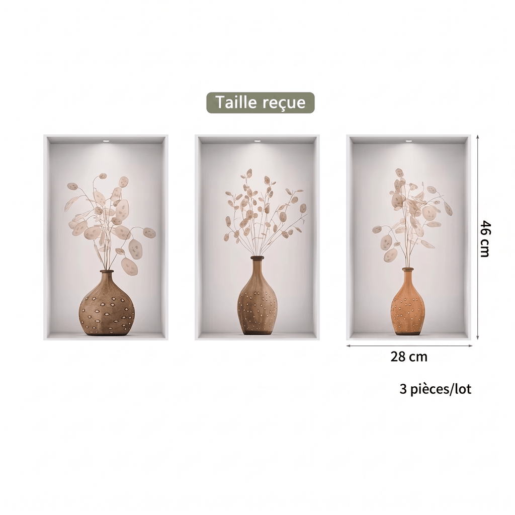 Stickers Muraux Trompe l'Œil Plantes Design