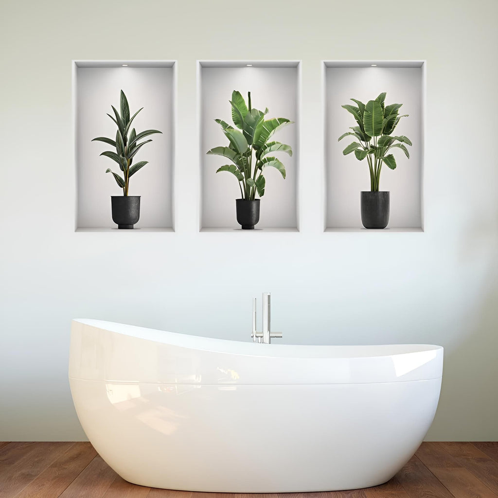 Stickers Muraux Trompe l'Œil Plantes Vertes Design