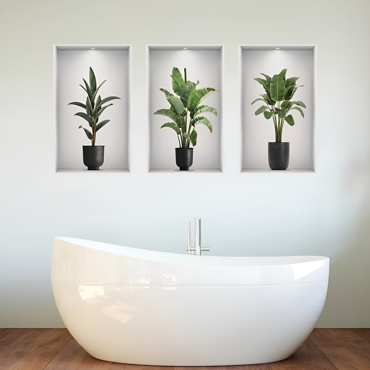 Stickers Muraux Trompe l'Œil Plantes Vertes Design
