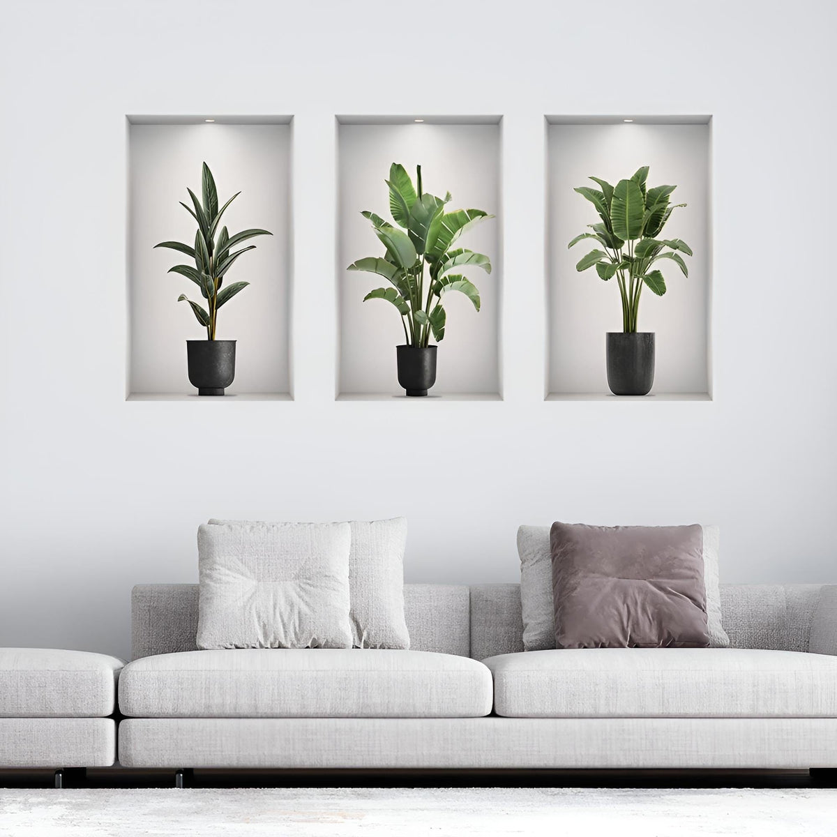 Stickers Muraux Trompe l'Œil Plantes Vertes Design